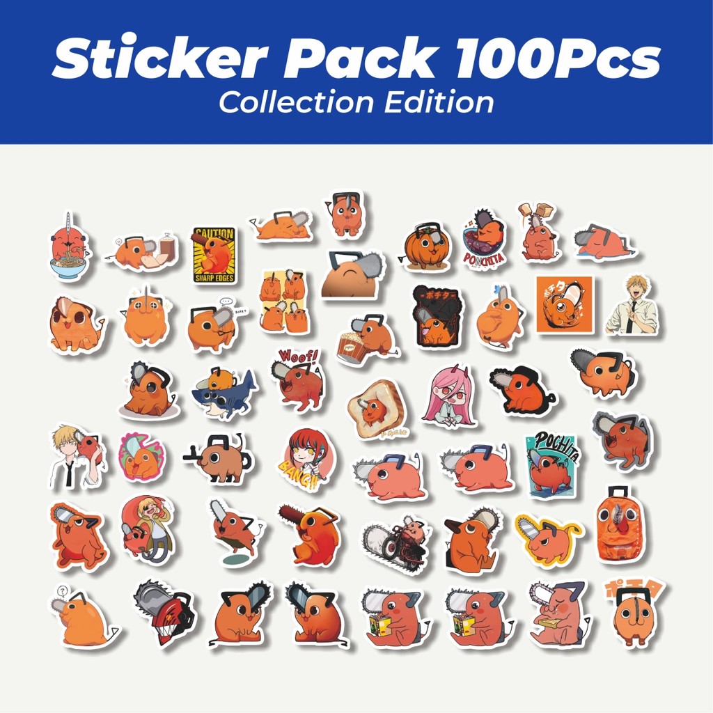 

Hot Stiker Anime Pochita Lucu Anti Air Stikers Berperekat Waterproof Sticker Decal Buat Motor Helm Buku Journal Koper Casing HP Laptop Botol Minum