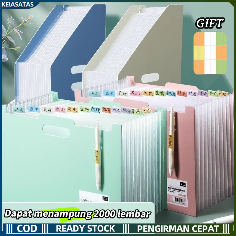 

【KElASATAS】Bahan Tebal Standing File A4/ File Folder Document Bag/ Tas Document File 13 Sekat