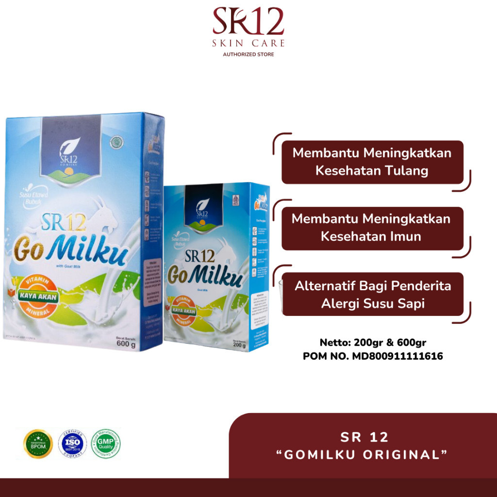 

ASLI 100% SR12 Gomilku Orginal Susu Kambing Etawa 200gr dan 600gr