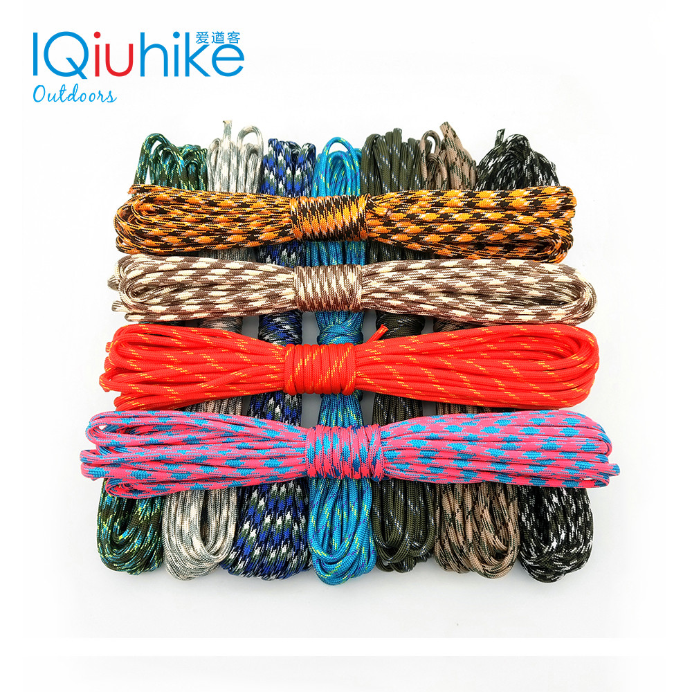 IQiuhike 550 Paracord Parachute Cord Lanyard Tent Rope Mil Spec Type III 7 Strand 100FT Paracord For