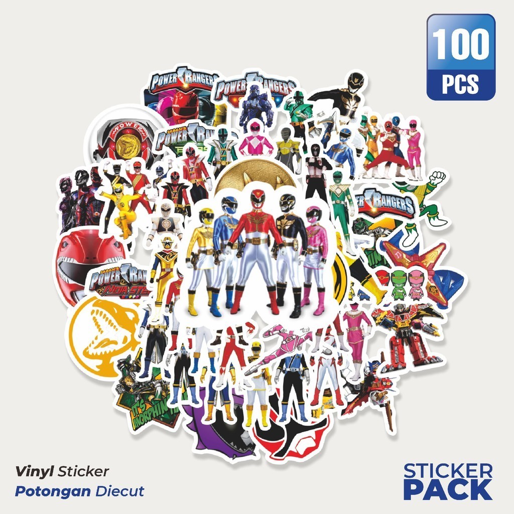 

Stiker Vinyl Sticker Kartun Power Rangers Waterproof Aesthetic- Untuk Laptop, Motor, dan Helm - Paper Stationery Pack