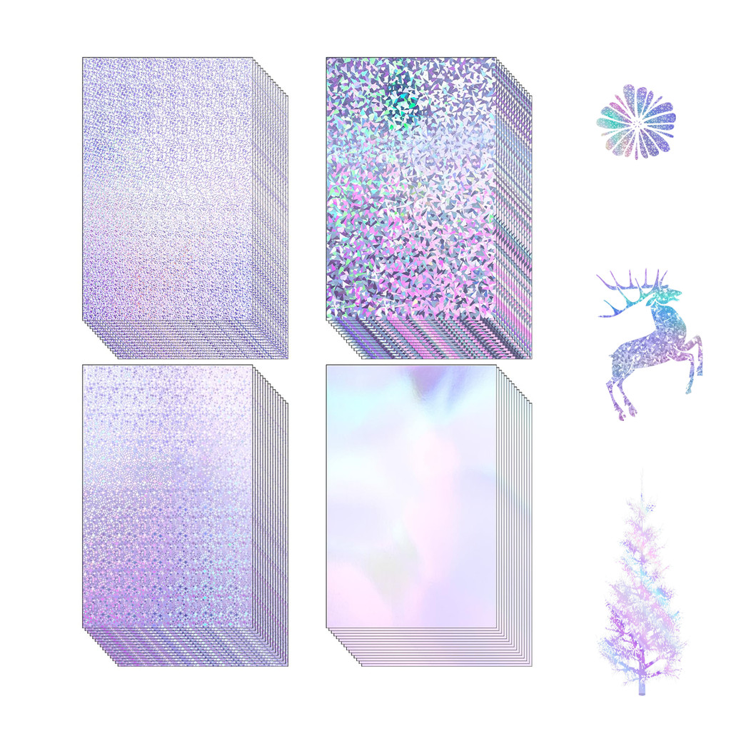 

24 Sheets Holographic Cardstock 8.5 x 11, 250gsm Metallic Cardstock Glitter Shiny Iridescent Mirror Paper for Crafts, Card Makin