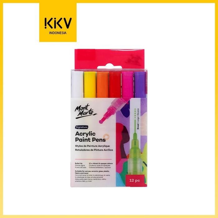 

OHSOME - Mont Marte MPN0130 Acrlic Paint Pen Spidol Akrilik 12 Set - 3mm