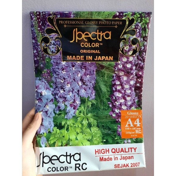 Spectra Color Glossy RC A4 260gr / Kertas Foto Glossy Spectra A4