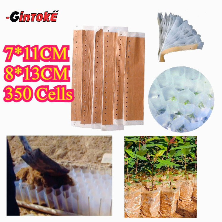 350 Cells Polibag Tanaman 7 X 11CM/8 X 13CM Polibag Tanaman Benih Bibit Polibag Semai Polibeg Bibit 