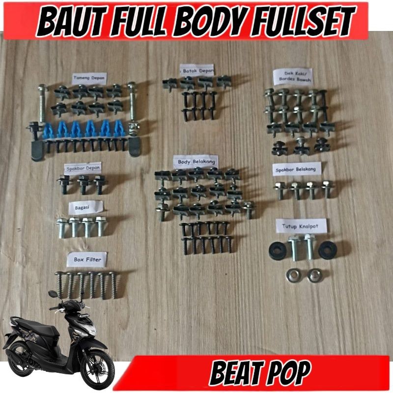Baut Full Set Cover Body Honda Beat Pop 110 Esp / Baut Full Body Beat pop - MURAH