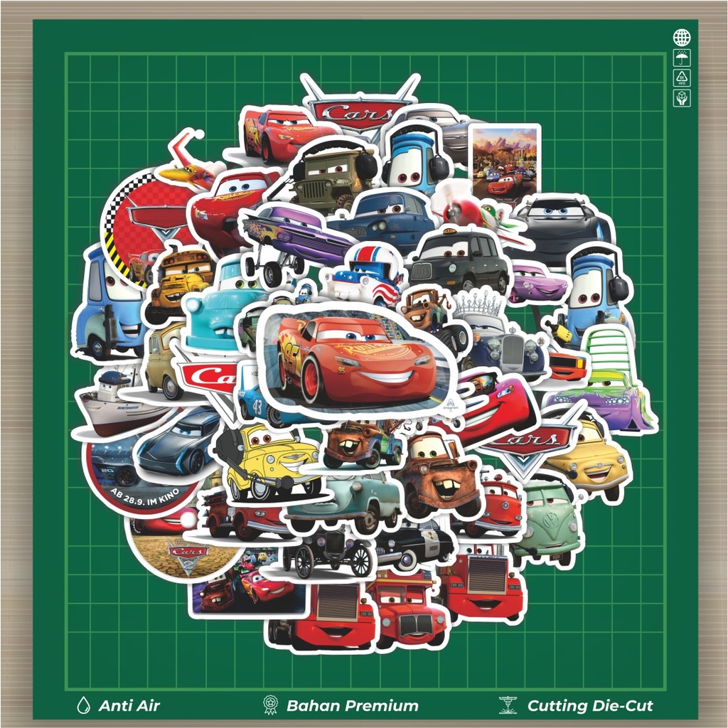 

HOT 50 PCS STIKER Stiker Kartun Cars [Mobil] Stiker Fashion Cars Decal Dingin Kartu Album Custom Vinyl Anti Air- Sticker Aesthetic Buku Journal Koper Casing HP Tablet Laptop Helm Motor Botol Minum