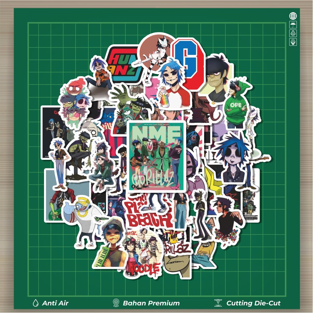 

HOT 50 PCS STIKER Stiker Random Band Gorillaz Versi 7 Stiker Fashion Cars Decal Dingin Kartu Album Custom Vinyl Anti Air- Sticker Aesthetic Buku Journal Koper Casing HP Tablet Laptop Helm Motor Botol Minum