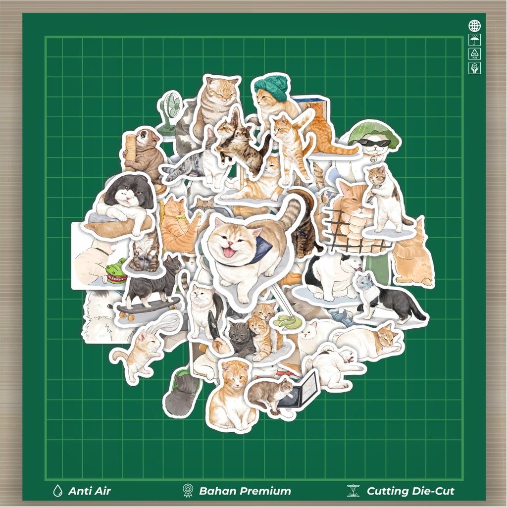

HOT 50 PCS STIKER Stiker Hewan Funny Cat [Kucing Lucu] Stiker Fashion Cars Decal Dingin Kartu Album Custom Vinyl Anti Air- Sticker Aesthetic Buku Journal Koper Casing HP Tablet Laptop Helm Motor Botol Minum