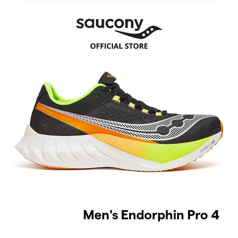 Sepatu Lari Pria SAUCONY Shoes Endorphin Pro 4 Men - Black / VO2