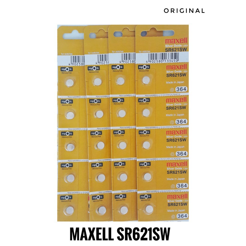 SurabayaDaily - BATERAI MAXELL 364 621 SR621SW ORIGINAL - MAXELL SR621 621 HARGA PER LEMBAR