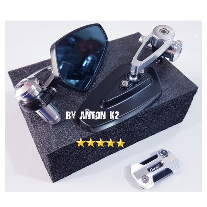 SPION JALU OVAL BAR END VARIASI MOTOR BEAT/BEAT STREET/BEAT NEW/VARIO - Silver