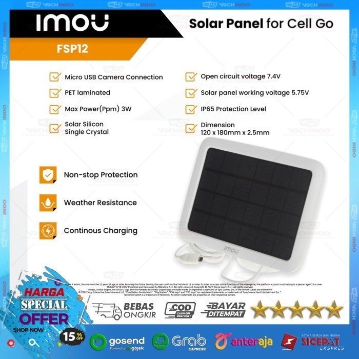 IMOU SOLAR PANEL | FOR CELL 2 IMOU FSP12 CCTV Outdoor 