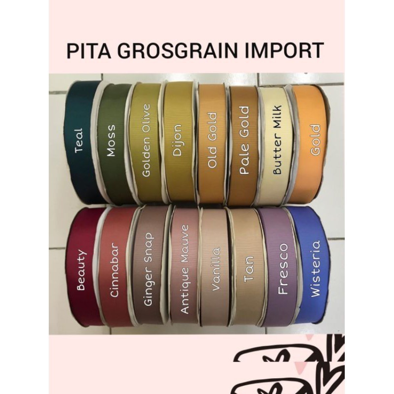 

100 YARD - 0.6cm | Pita Grosgrain Import Premium ( ¼ inch)