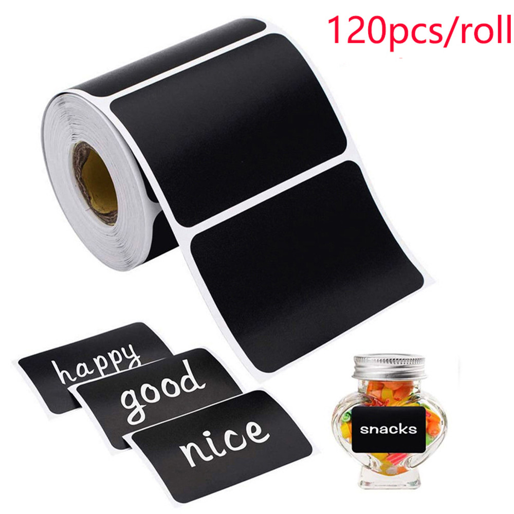 

120pcs/roll 5x3.5cm Erasable Blackboard Sticker Craft Kitchen Jars Organizer Labels Chalkboard Chalk Board Sticker Black Board