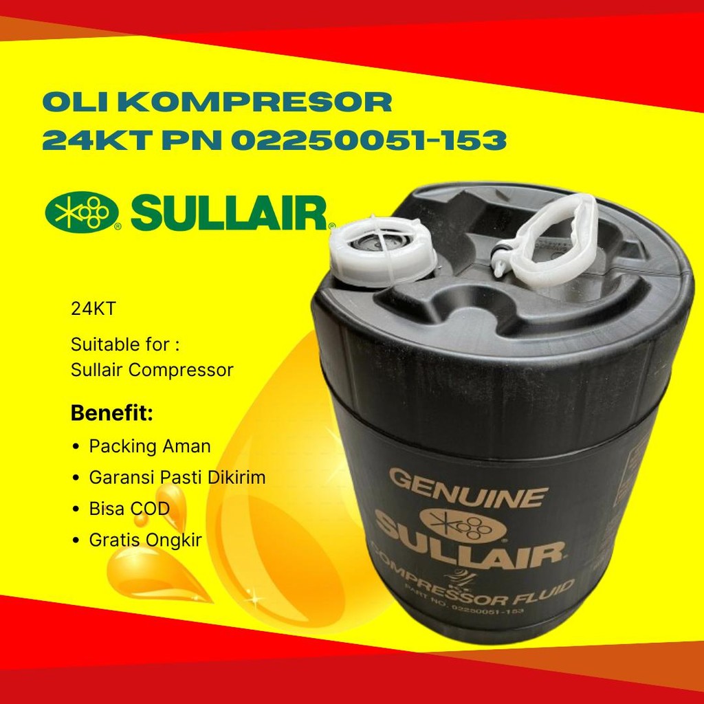 Oli 24KT Sullair PN 02250051-153 Kompresor Sullair Air Screw Compressor