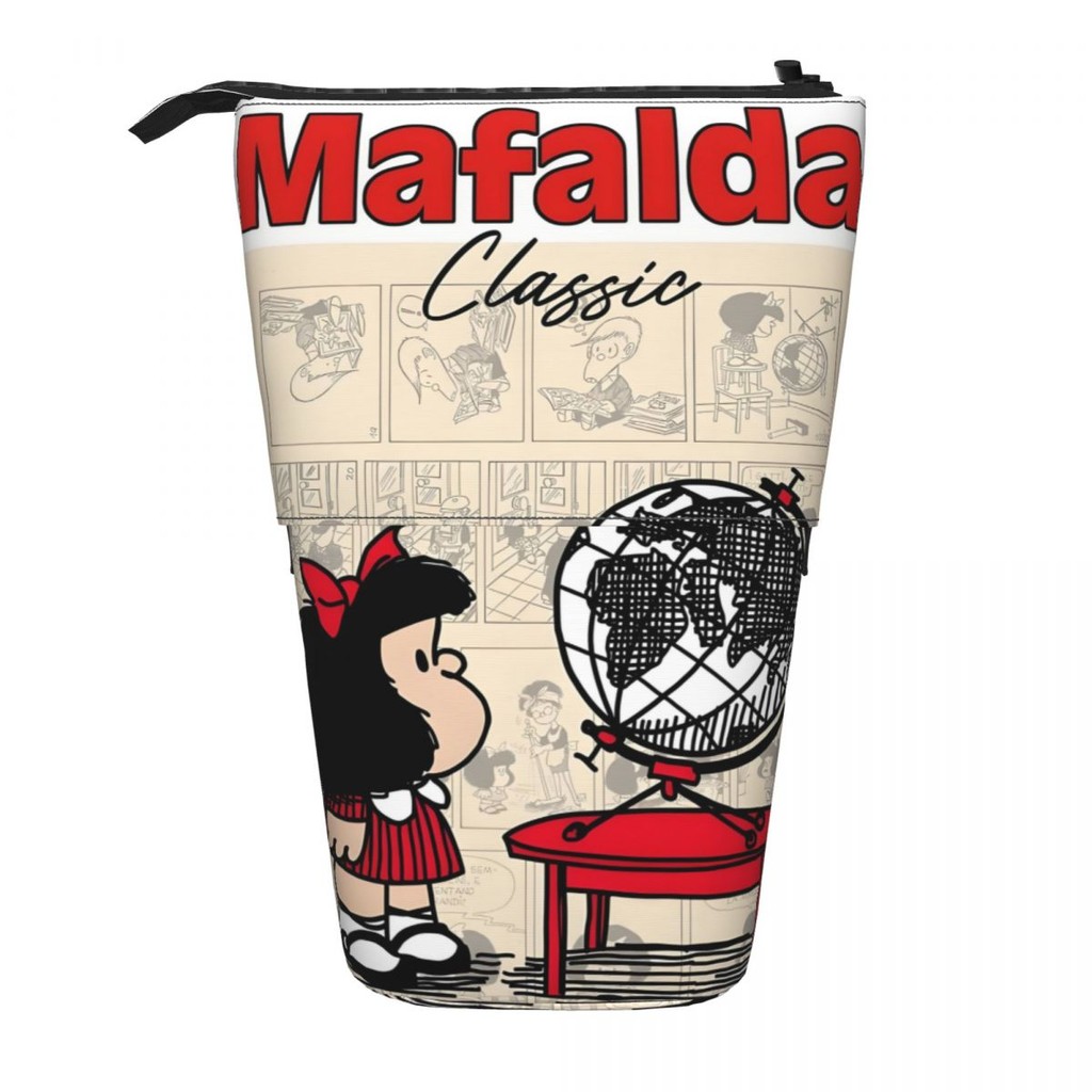 

Custom Kawaii Kawaii Mafalda Pencil Case for Boys Girls Classical Comic Large Capacity Pen Bag Box School Accessories