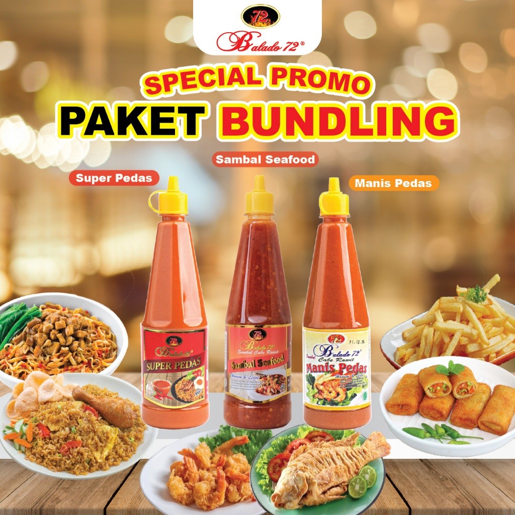

Balado72 Sambal Cabe Rawit Pedas Bahan Alami 3 botol- 300ml