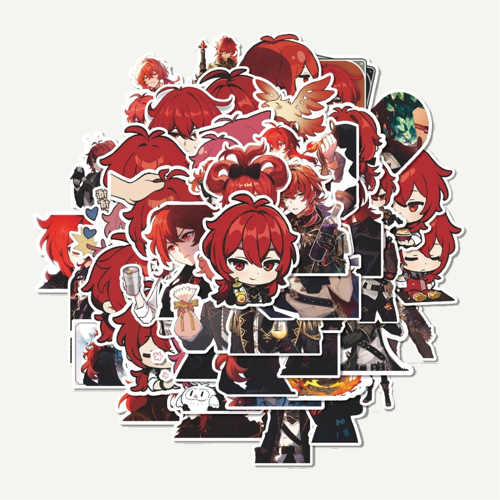 

Sticker Pack Stiker Anime Genshin Impact Diluc Q-1 Mini Diary | Sticker TUMBLR | Stiker LAPTOP KOPER HELM