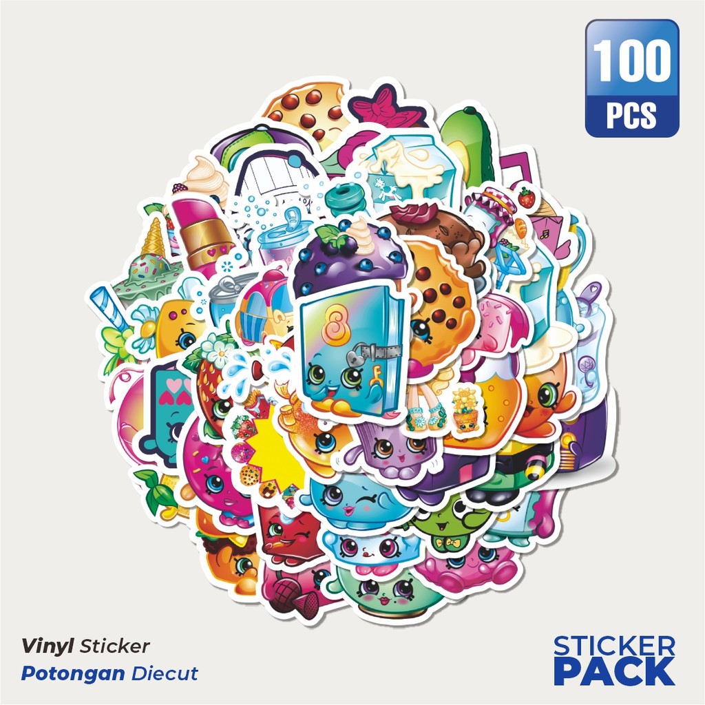 

Stiker Vinyl Stiker Shopkins Versi 2 Waterproof Aesthetic- Untuk Laptop, Motor, dan Helm - Paper Stationery Pack