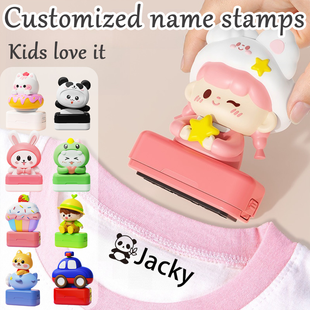 

Customized children's name stamp,personalized waterproof stamp for clothing,Men's and women's personalized ink pad stamps