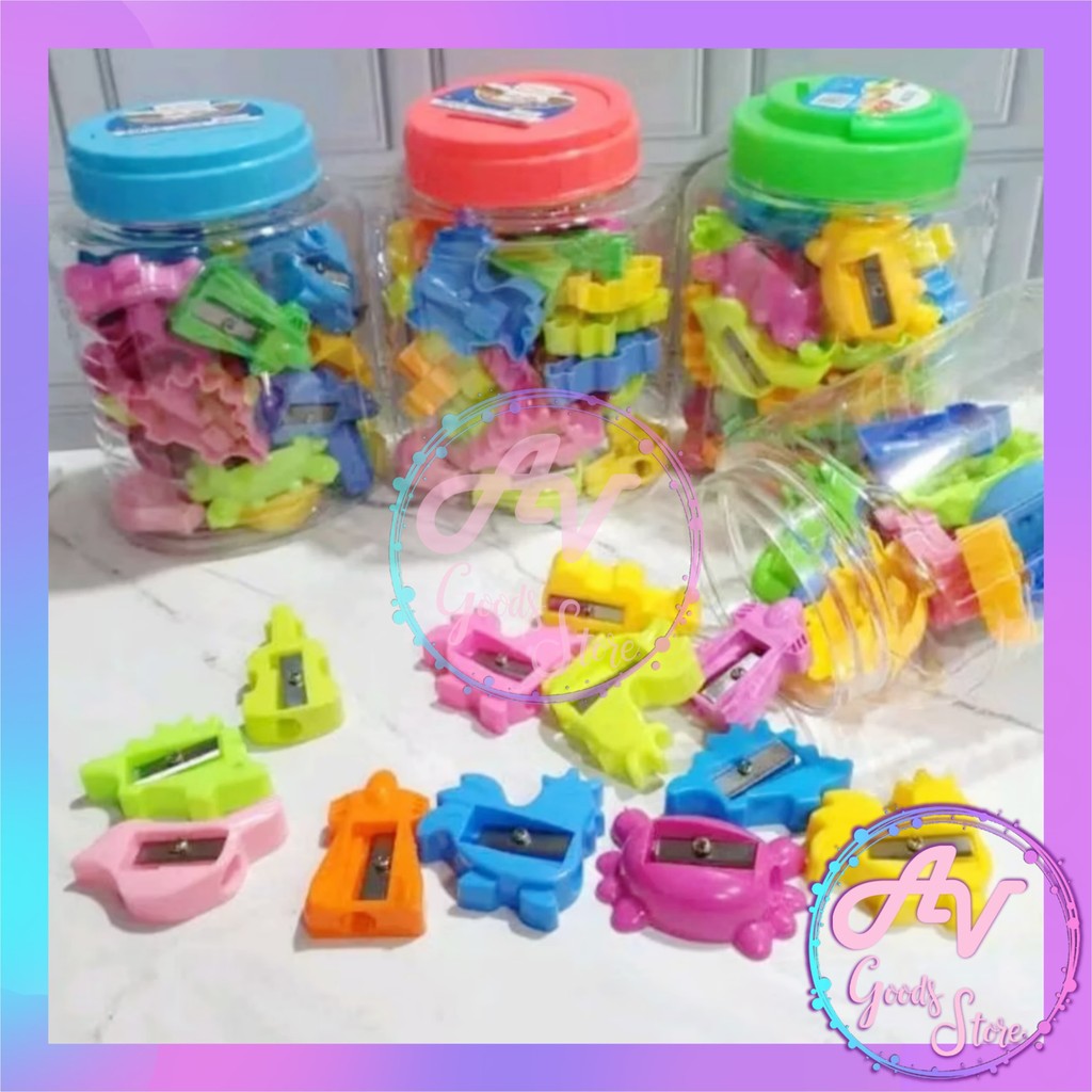

Rautan Tabung Payu isi 24pcs / Serutan Toples / Rautan Pensil Fancy Murah