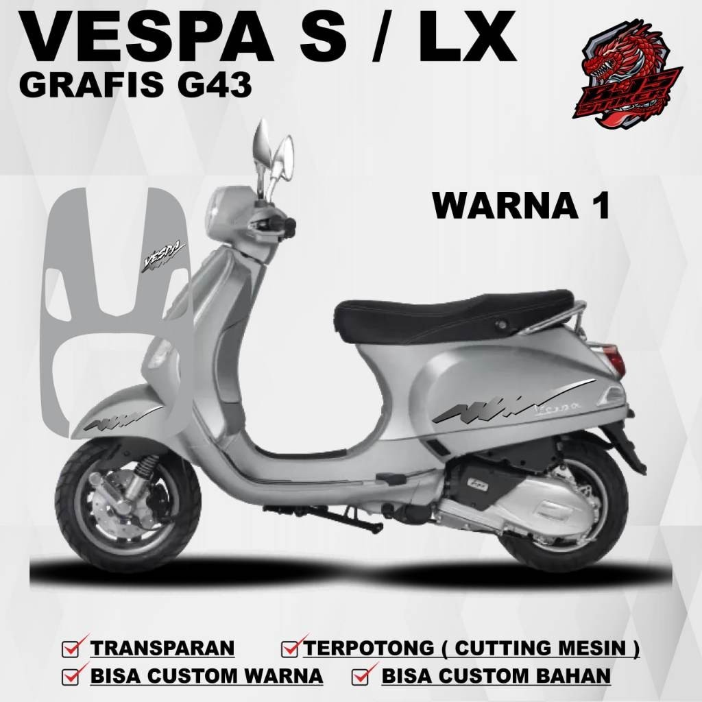 [ COD ] vespa s 125 vespa matic g043 -  decal striping vespa s 125 vespa matic g043