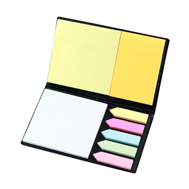 

J2 - Sticky notes kombinasi white leather Memo note tempel kulit