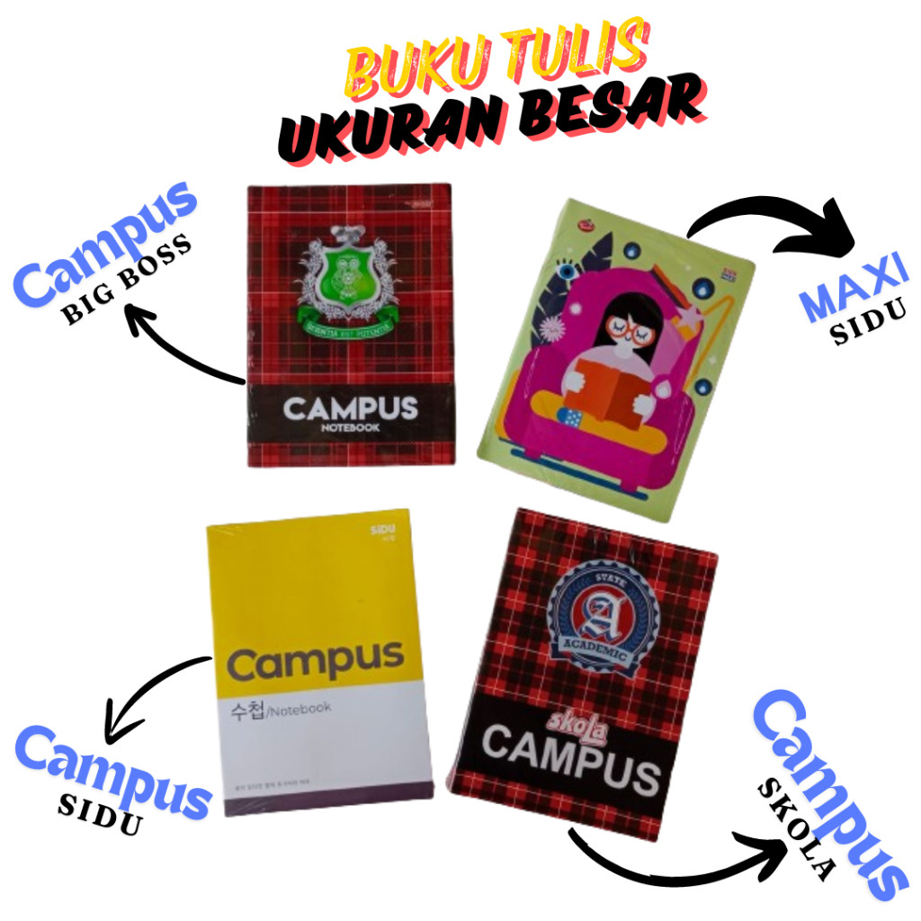 

( 10 pcs ) Buku Tulis sekolah Big boss Campus Isi 50 Lembar & 36 Lembar