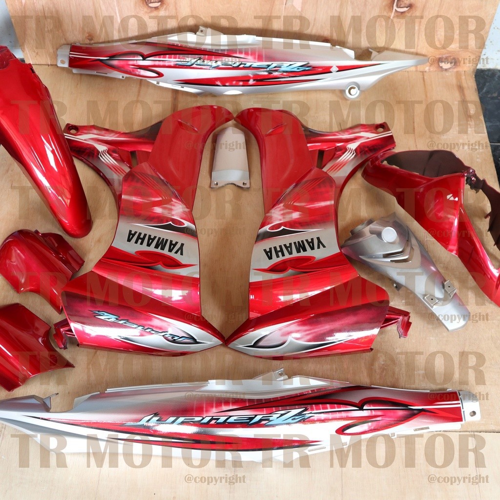 Cover Body Jupiter Z New Burhan 2008 Merah Silver Full Set Halus Bodi Jupiter Z Burhan Body Jupiter 