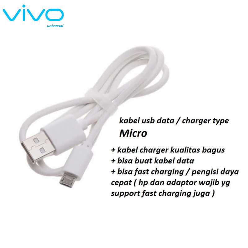 (putih) usb micro kabel charger vivo Y3 / Y3 Standart / Y3 4+64BG (V1901/V1901T/V1930A/V1930T/PD1930