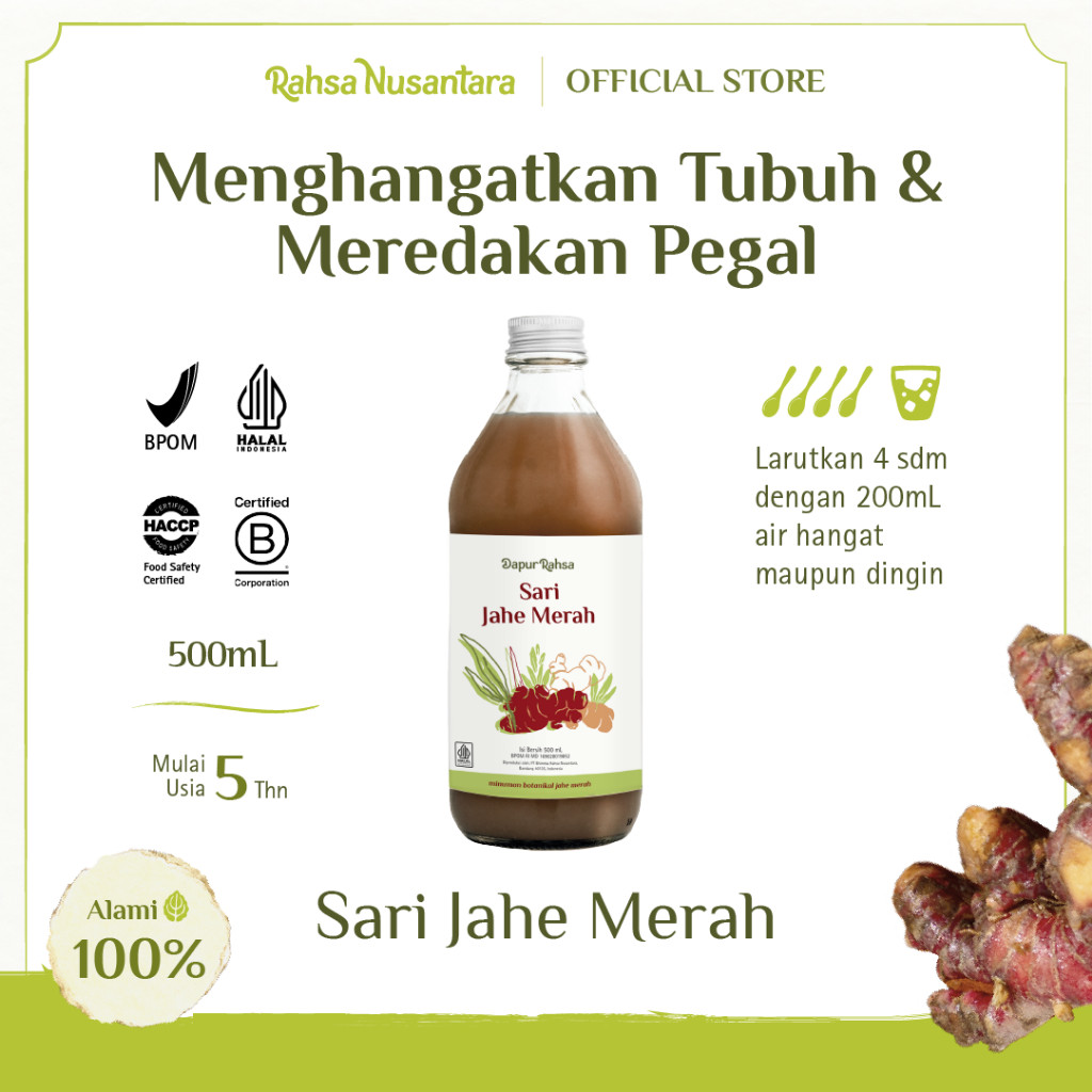 

Sari Jahe Merah 500mL | BPOM by Rahsa Nusantara - Jamu Sirup Herbal Tradisional