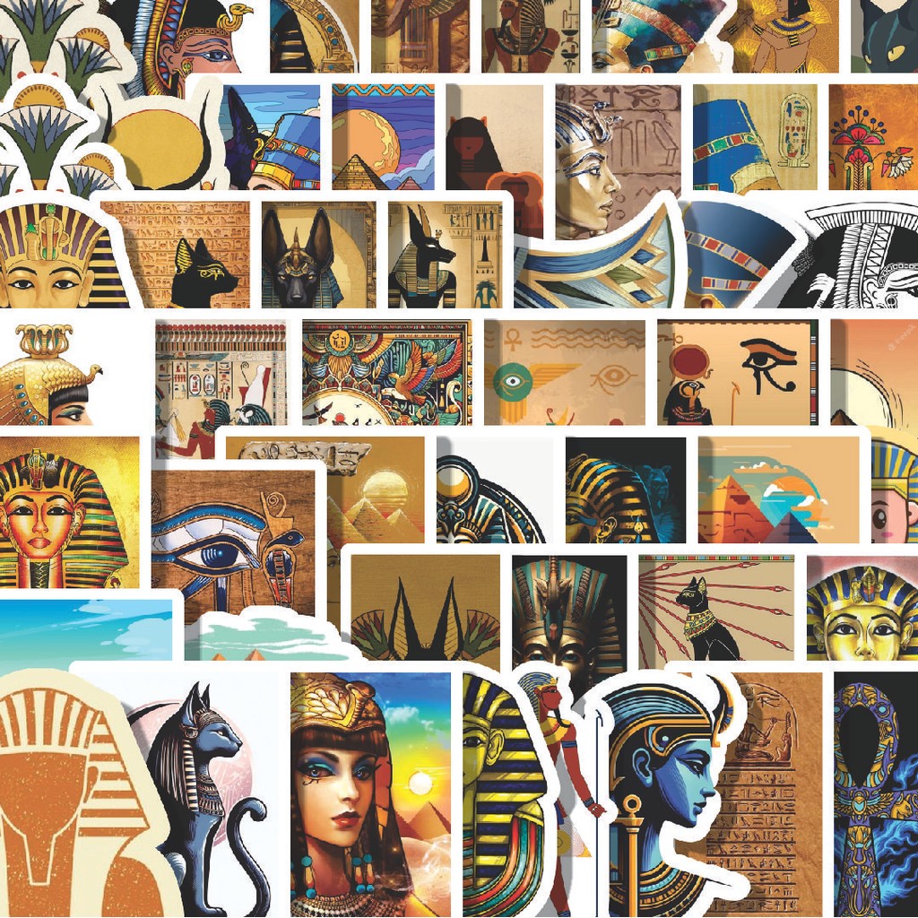 

Stiker Cutting Pack Stiker Ancient Egypt [Stiker Mesir Kuno] Isi 100Pcs Series Aesthetic Lucu Keren Untuk Koper Bahan Vynil