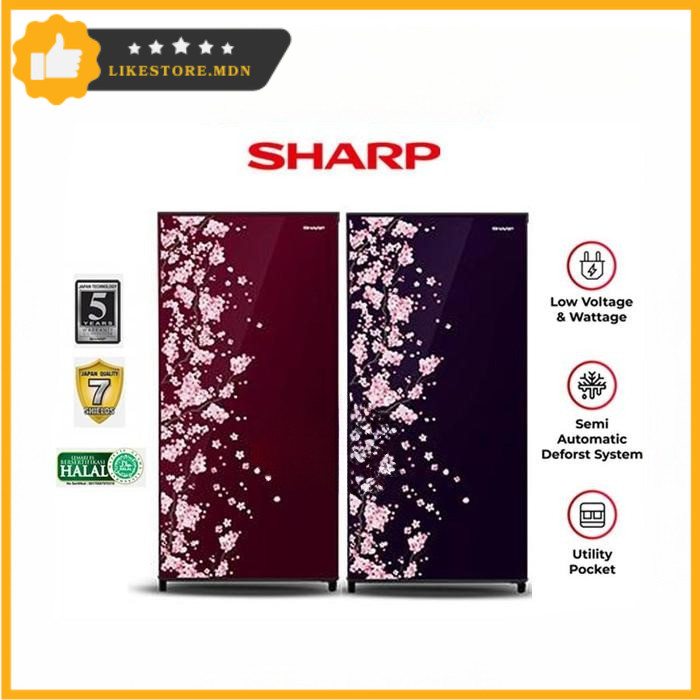 SHARP KULKAS 1 PINTU SJ-N182D-VB/VR