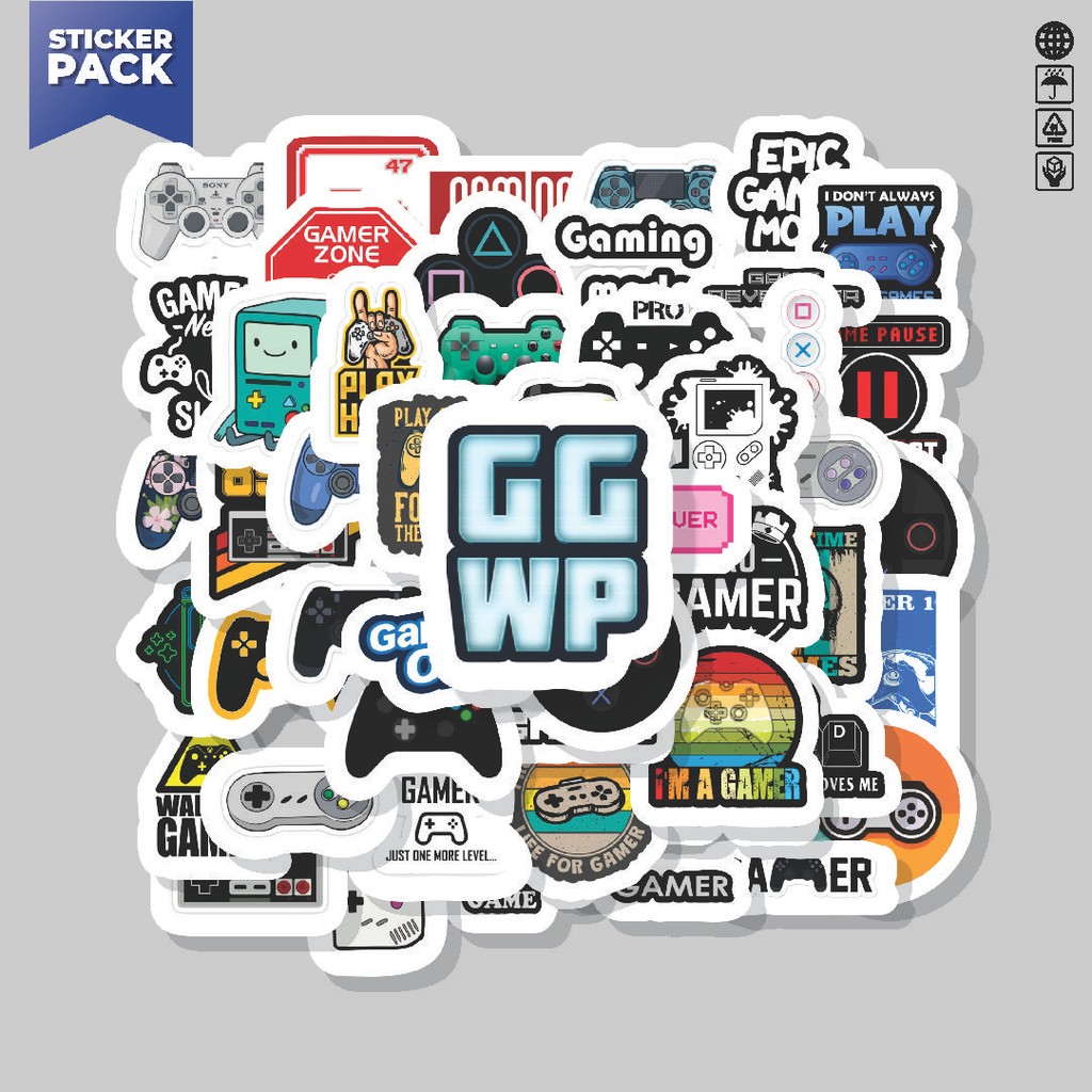 

[100PCS]Stiker Pack Stiker Game Pad Aesthetic Vinyl Anti Air Dekorasi Sticker Laptop Buku Journal Koper Helm Casing HP Gitar Helm Skateboard