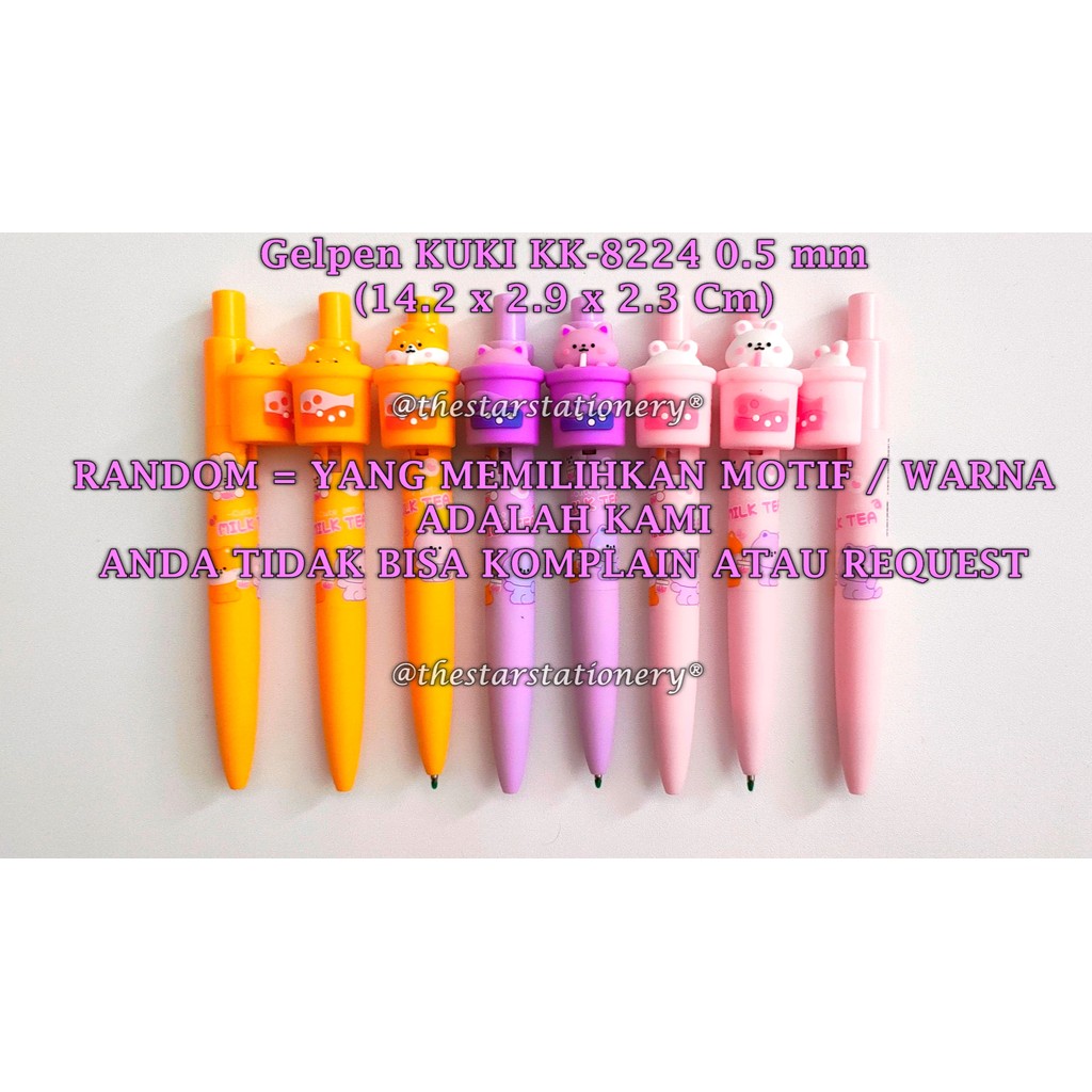 

(1 Biji) GROSIR Bolpen KUKI KK-8224 Nice Surprise 0.5mm Gel Pen Black / Gelpen Kuki (1 Biji)