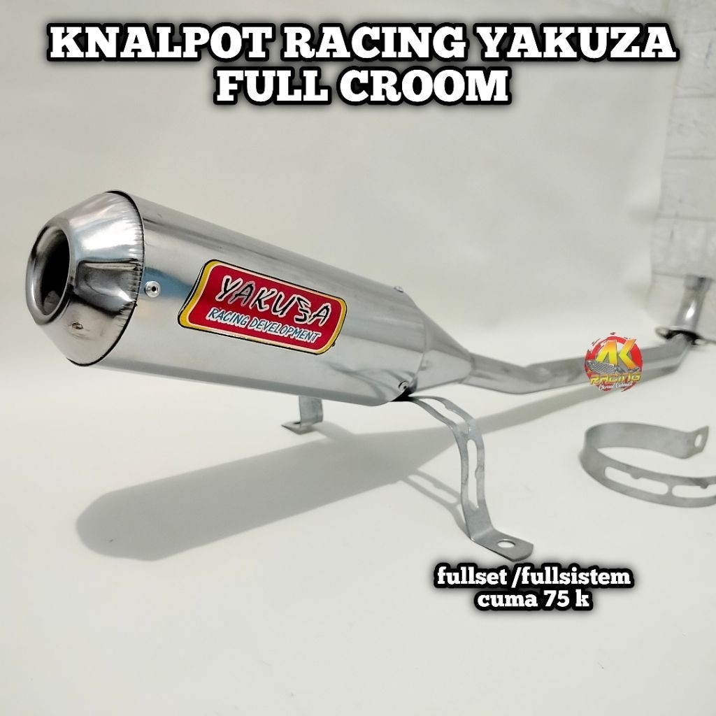 Knalpot Racing YAKUZA CROOM PLUTON Untuk Motor Jupiter Supra fit Supra x xx Vega Revo absolute Revo 