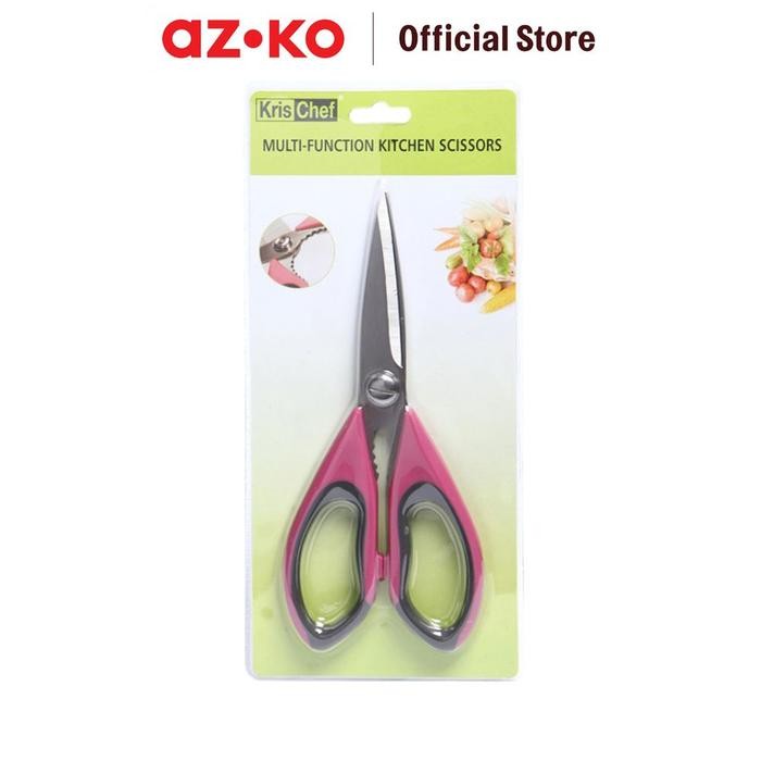 AZKO Kris Gunting Dapur - Pink Kitchen Scissors Food Grade Alat Pemotong Makanan Serbaguna Peralatan