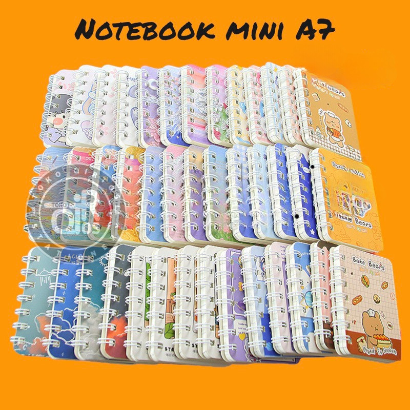 

Buku / Notebook Mini 80 50 30 Lembar Ring A7 Motif