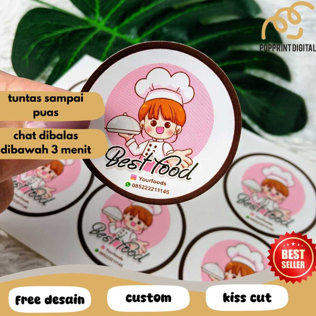 

PpD SBC 8-15 Cetak Stiker Bulat Logo Olshop Custom Sticker Label Makanan Free Desain Print