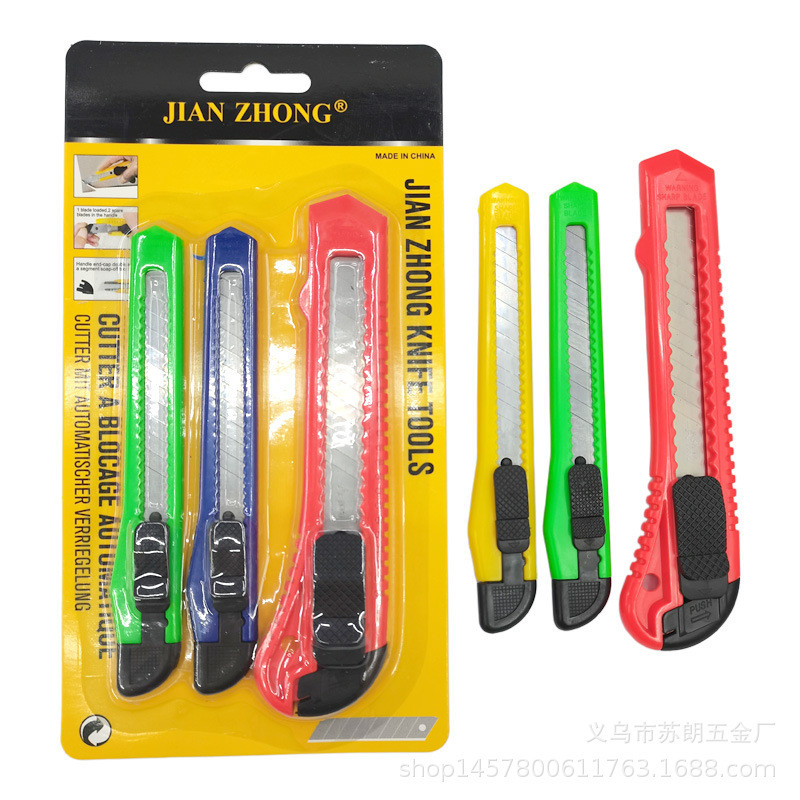 

3 Pisau Utilitas Pegangan Plastik Semua Kartu Hisap Set 3PC Set 3-Piece Paket Terjangkau 2 Yuan 5 Yuan Set Toko