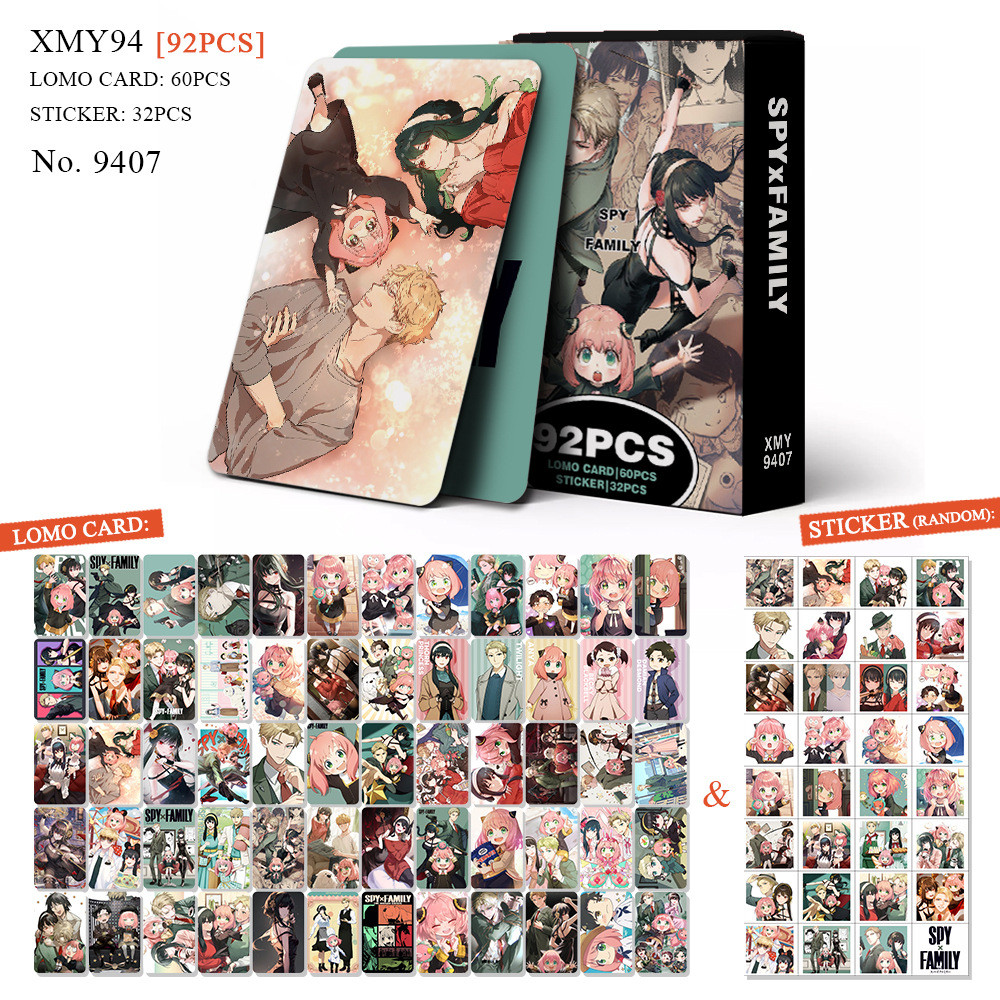 

SPY×FAMILY Japanese Anime Lomo Card 60PC Card 36PC Stickers Games Postcards Fans Collection Gift Toy