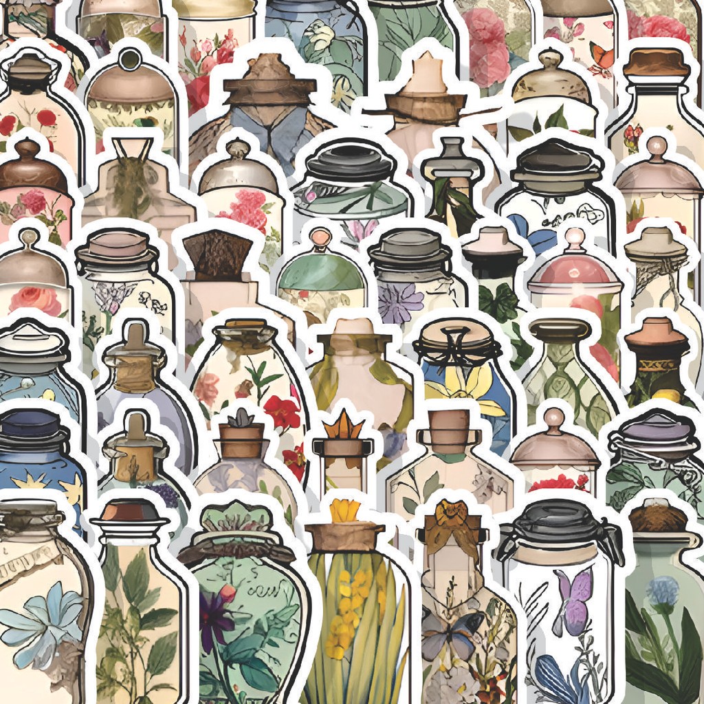 

Stiker Cutting Pack Stiker Creative Vas and Plant [Vas dan Tanaman Kreatif] Isi 100Pcs Series Aesthetic Lucu Keren Untuk Koper Bahan Vynil