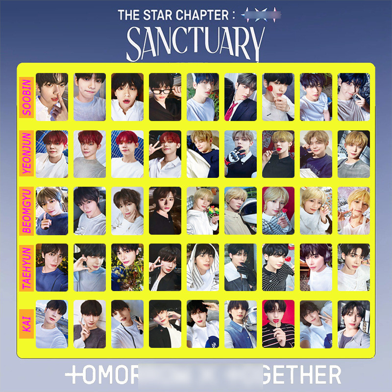 9Pcs/Set Kpop New Ablum SANCTUARY Photocard SOOBIN TAEHYUN YEONJUN KAI Single Solo Postcards Photo C