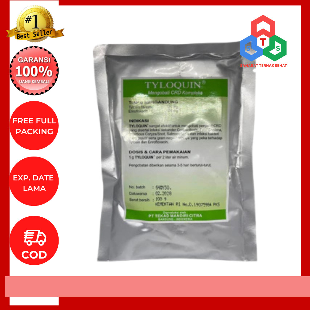 Tyloquin 100 gram CRD Kompleks - Obat Saluran Pernafasan Pencernaan dan Kemih Ayam