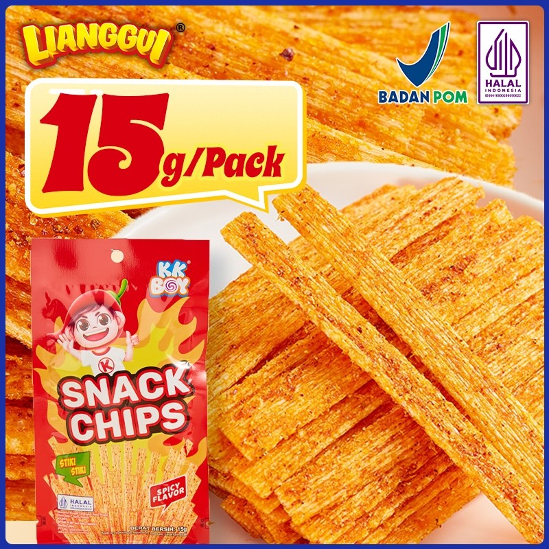 

[15g*10pcs] Lianggui Snack Stick Pedas Halal Cemilan Renyah Dengan Rasa Pedas Manis.
