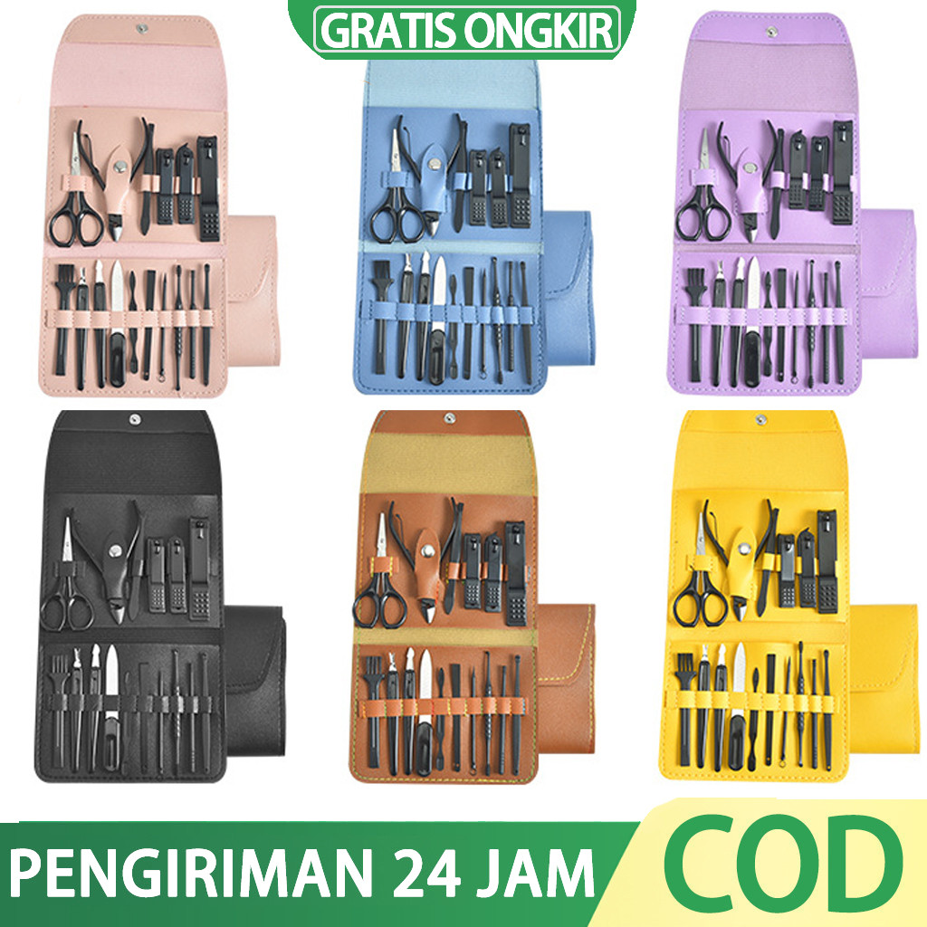 Gunting Kuku Set 19 in 1 Manicure Set 19 in 1 Perawatan Kuku