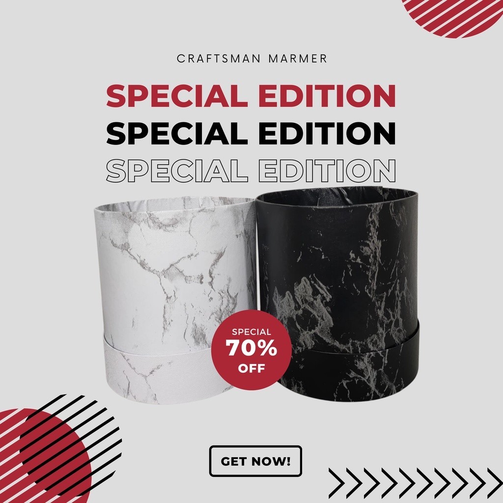 

Box kado buket balon bunga bloom box gift box special marmer edition