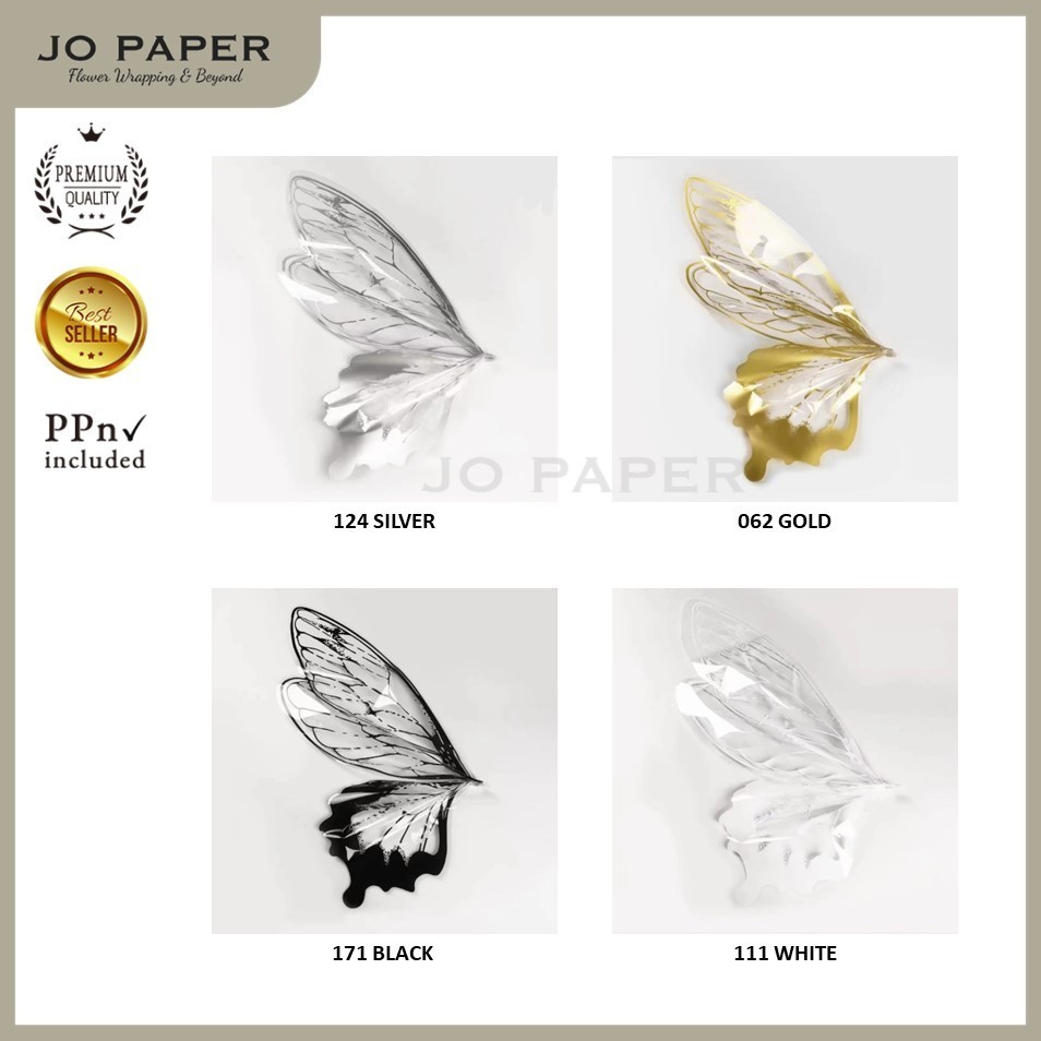 

[20 LEMBAR] Flower Wrapping Paper OPP Butterfly Bening Cellophane Kertas Buket Bunga Florist