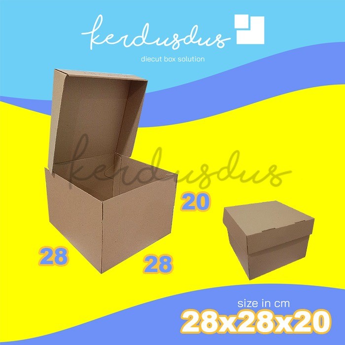 

28x28x20 cm kardus carton box diecut kue packing packaging
